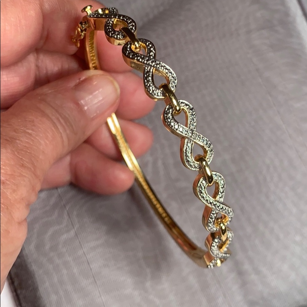 Infinity Gold/Silver Bangle - Picture 7 of 8